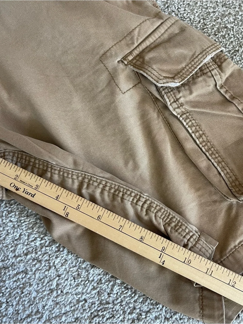 Aeropostale Mens Tan Cargo Shorts Y2K Heavyweight‎ Baggy Cotton Size 34